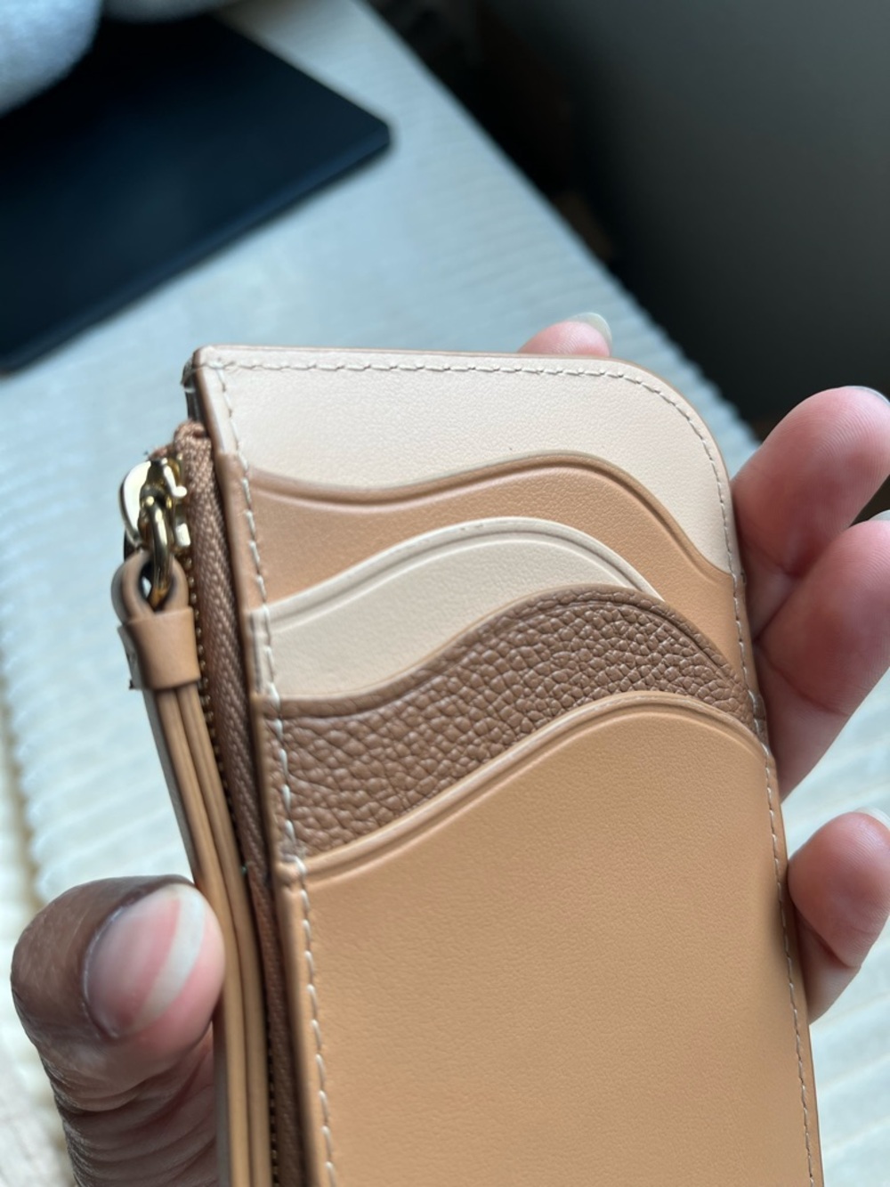 polène atla card holder in trio camel - Picture 10 of 11